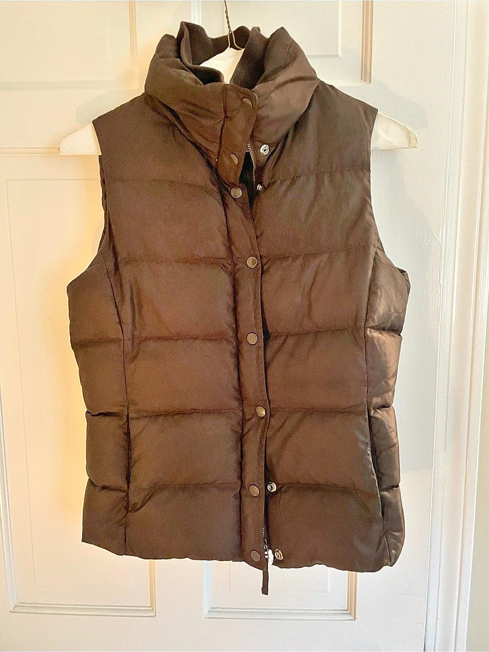 Y2K J.Crew Women’s Quilted Down Puffer Vest Brown Small